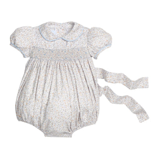 Smocked Peter Pan Bubble - Winthrop Floral