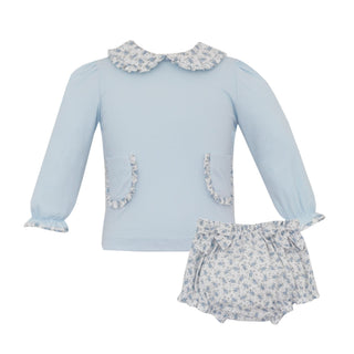 Girl Bloomer Set with Pockets - Floral