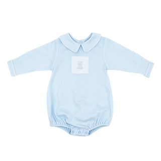 Boys Knit Long-sleeve Bubble with Hand-embroidery - Puppy