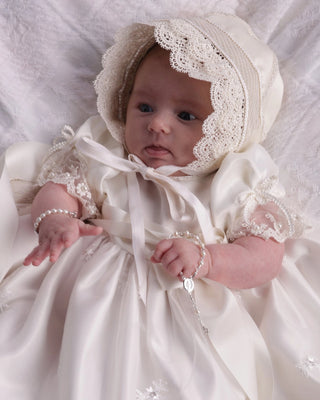 Sterling Silver Baby Rosary - White