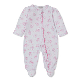 Printed Zipper Footie - Light Pink Sweet Sheep
