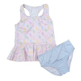 *PRE-ORDER* Collette Peplum Swimsuit - Sweet Summertime