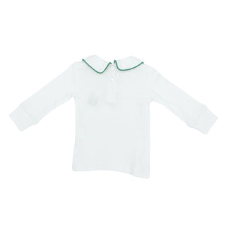 Boys Long-sleeve Collared Shirt with Crochet - Shamrock