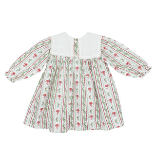 Reese Dress with Hand-embroidery - Christmas Bow
