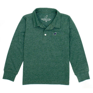 Harrison Long Sleeve Pocket Polo - Hunter Green