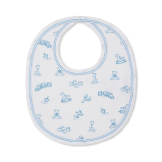 Printed Bib - Vintage Toy Treasures - Light Blue