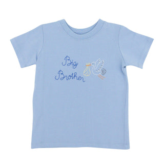 Houston T-shirt with Hand-embroidery - Big Brother with Stork