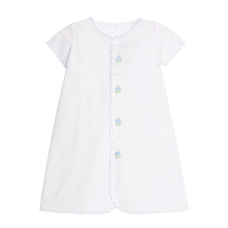 Boys Button-front Daygown - Sailboat Embroidery