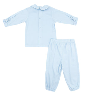 Boys Knit Pant Set with Hand-embroidery - Puppy