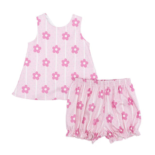 Sammy Pima Knit Bloomer Set - Flower Power