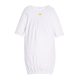 Pima Knit Pinpoint Gown - Bee Embroidery
