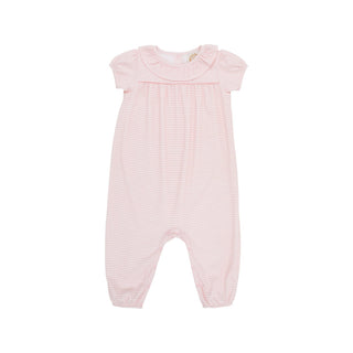 Ramona Ruffle Romper - Sandpearl Pink Stripe