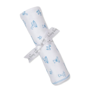 Printed Blanket - Vintage Toy Treasures - Light Blue