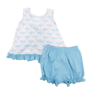 Mae Pima Knit Bloomer Set - Oh Whale