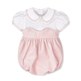 Girls Sundays Best Bubble (Velveteen) - Pink