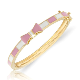 Pink & White Bow Bangle