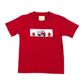 Harry's Play T-shirt with Hand-smocking - Firetruck