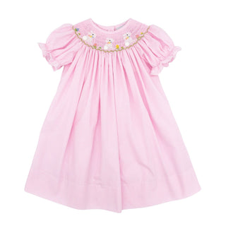 Bishop Dress with Hand-smocked Bunnies