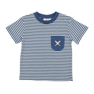 Boys Pocket T-shirt with Baseball Bats Embroidery