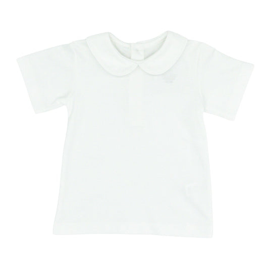 Boys Round Peter Pan Collar Shirt with Short-sleeves