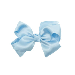 French Satin Hair Bow - Light Blue