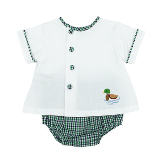 Riley Diaper Set with Hand-embroidery - Mallard