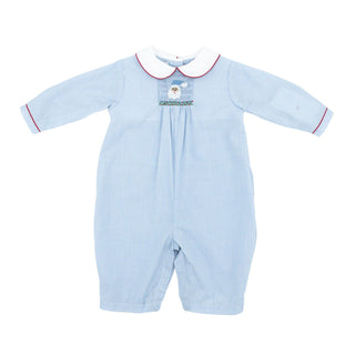 Boys Romper with Hand-smocking - Santa