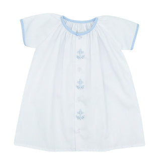 Daygown with Hand-embroidery - Blue Crosses