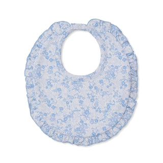 Printed Bib - Old English Roses Blue