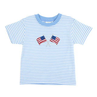 Boys T-shirt with American Flags Applique