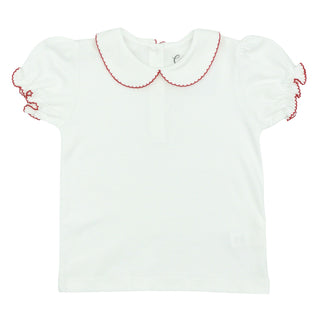 Girls Peter Pan Collared Blouse with Short-sleeves - FINAL SALE