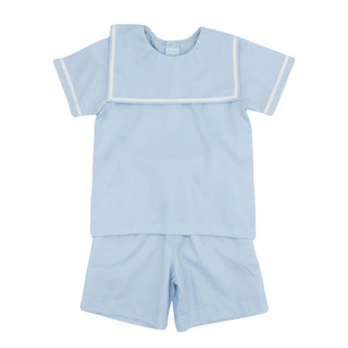 Boys Pique Short Set with a Square Collar