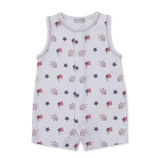 Printed Sleeveless Playsuit - Star-Spangled Freedom