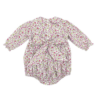 Cate Smocked Bubble - Fuschia Floral