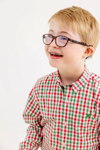 Dean's List Dress Shirt - Richmond Red & Kiawah Kelly Green Gingham