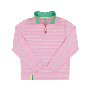 Prepletic™ Hayword Half-zip - Pier Party Pink Stripe