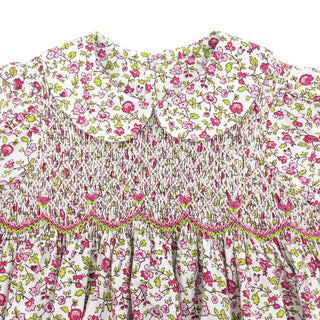 Cate Smocked Bubble - Fuschia Floral