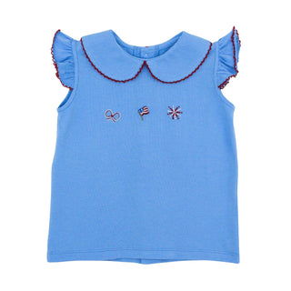Emma Shirt with Hand-embroidery - Patriotic
