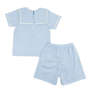 Boys Pique Short Set with a Square Collar