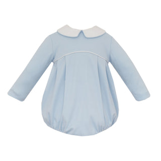 Boy Knit Collared Bubble - Blue
