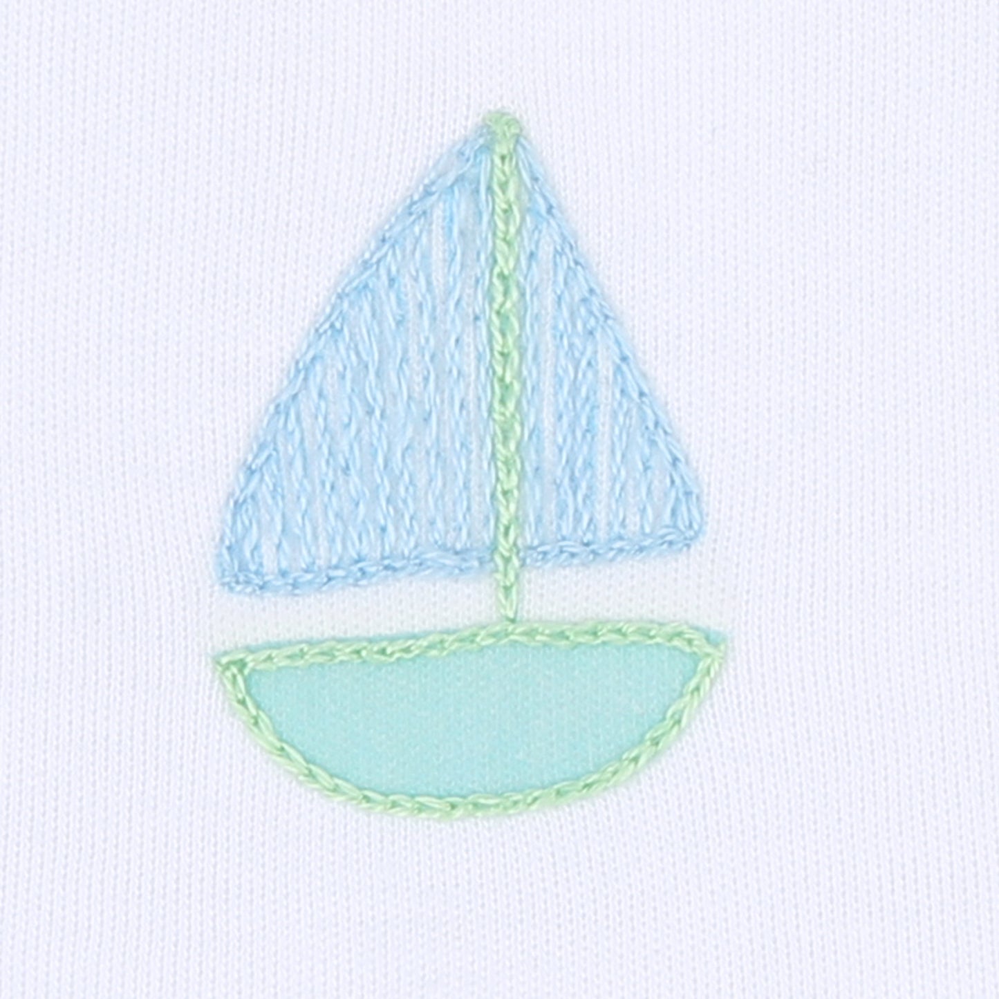 Sweet Sailing Embroidered Burp Cloth