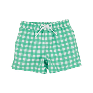 Tortola Swim Trunks - Gibson Island Green Gingham