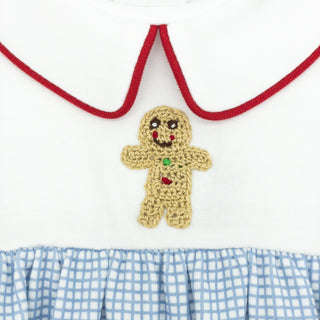 Boys Romper with Crochet Gingerbread Man