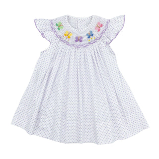 Savannah Bishop Dress with Hand-smocking - Wings and Whimsy