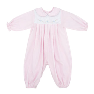 Girls Long-sleeve Romper with Hand-embroidery - Flowers