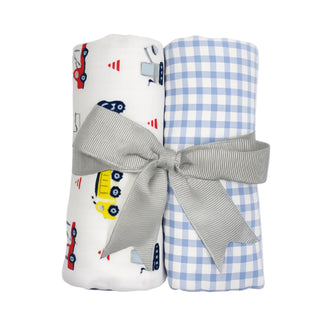 Double Fabric Burp Set - Dump Truck