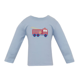 Boys Long-sleeve T-shirt with Applique - Firetruck