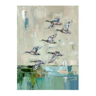 "Mallards in Flight" on Paper