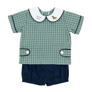 Riley Short Set with Hand-embroidery - Mallard