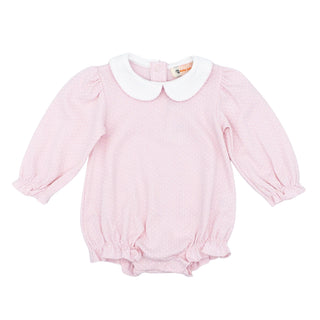 Girls Long-sleeve Bubble - Pink with White Pindots
